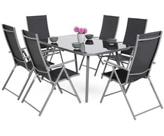 Lauko baldų komplektas Casablanca 145 cm, 6+1, Sidabrinis / Pilkas