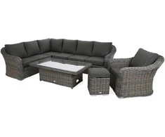 Lauko baldų komplektas Foggia Corner, Silk Pilkas / Pilkas Melange