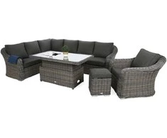 Lauko baldų komplektas Foggia Corner, Silk Pilkas / Pilkas Melange