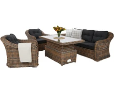 Lauko baldų komplektas Foggia Flex, Ginger Melange / Dark Pilkas
