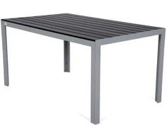 Lauko baldų komplektas Ibiza 150 cm, 6+1, Sidabrinis / Juodas