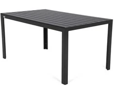 Lauko baldų komplektas Ibiza 150 cm, 6+1, Juodas / Juodas