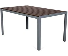 Lauko baldų komplektas Ibiza 150 cm, 6+1, Sidabrinis / Taupe