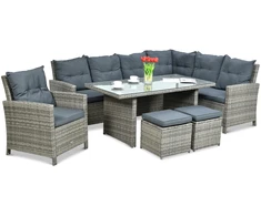 Lauko baldų komplektas IBIZA Corner + su foteliu, Pilkas