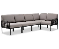 Lauko baldų komplektas KOMODO Corner, Antracite Grigio