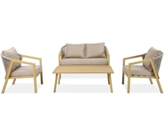 Lauko baldų komplektas LOARA CAFFE WOOD LOOK