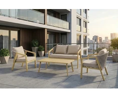 Lauko baldų komplektas LOARA CAFFE WOOD LOOK
