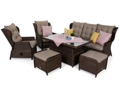Lauko baldų komplektas Memfis, Brown Mat / Brown Melange