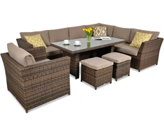 Lauko baldų komplektas MONIZ DINING PLUS, Brown