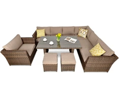 Lauko baldų komplektas MONIZ DINING PLUS, Brown