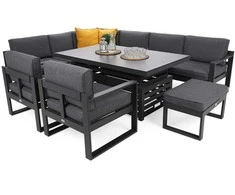 Lauko baldų komplektas Neapol Comfort Corner, Pilkas / Pilkas Melange
