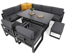 Lauko baldų komplektas Neapol Comfort Corner, Pilkas / Pilkas Melange