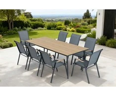 Lauko baldų komplektas NOVA DINING 8+1, Dark Pilkas