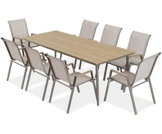 Lauko baldų komplektas NOVA DINING 8+1, Taupe