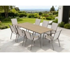 Lauko baldų komplektas NOVA DINING 8+1, Taupe