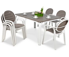 Lauko baldų komplektas PALMA/ALLORO - 6/140, Bianco Tortora