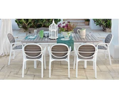 Lauko baldų komplektas PALMA/ALLORO - 8/210, Bianco Tortora