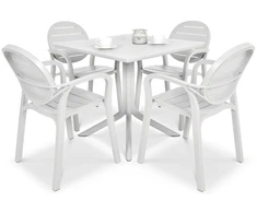 Lauko baldų komplektas PALMA/CLIP 4+1, Bianco
