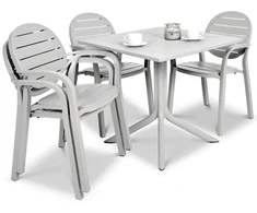 Lauko baldų komplektas PALMA/CLIP 4+1, Bianco