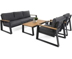 Lauko baldų komplektas Rimini, Dark Pilkas / Pilkas Melange