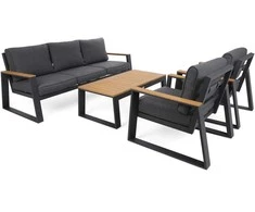 Lauko baldų komplektas Rimini, Dark Pilkas / Pilkas Melange