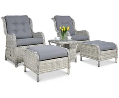 Lauko baldų komplektas SIENNA DUO PREMIUM, Baltas Pilkas