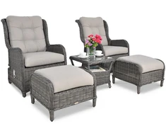 Lauko baldų komplektas SIENNA DUO PREMIUM, Dark Pilkas
