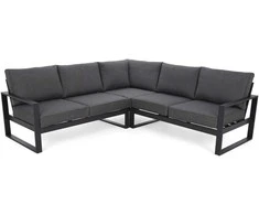 Lauko baldų komplektas Sorrento Comfort Corner, Pilkas / Pilkas Melange
