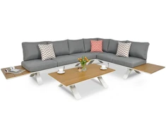 Lauko baldų komplektas SORRENTO WOOD, Baltas