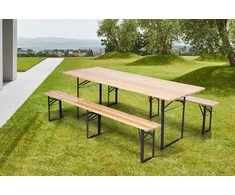 Lauko baldų komplektas Sulankstomas alaus stalo ir 2 suolų komplektas, 177 cm