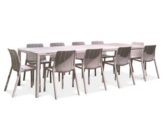 Lauko baldų komplektas TIBERINA BISTROT/TEVERE 10+1, stalas 211-275 cm, Corda