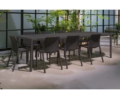 Lauko baldų komplektas TIBERINA BISTROT/TEVERE 8+1, stalas 211-275 cm, Anthracite
