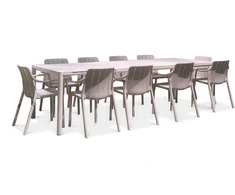 Lauko baldų komplektas TIBERINA/TEVERE 10+1, stalas 211-275 cm, Corda