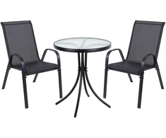 Lauko baldų komplektas Trapani 60 cm, 2+1, Juodas