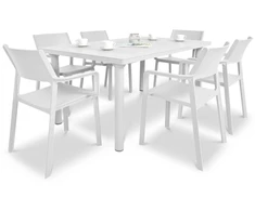 Lauko baldų komplektas TRILL/LIBECCIO 6+1, Bianco