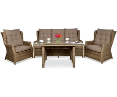 Lauko baldų komplektas TRIVENTO DINING 3, Brown