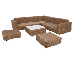 Lauko baldų komplektas Umbria Corner, rusvai gelsvas / Taupe Melange