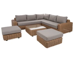 Lauko baldų komplektas Umbria Corner, rusvai gelsvas / Taupe Melange