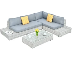 Lauko baldų komplektas VERONA BASIC, Baltas Pilkas