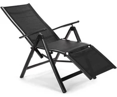 Lauko kėdė-gultas Ibiza Relax, Juodas / Juodas