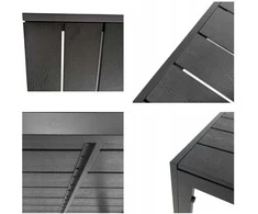 Lauko stalas Alleny, 90x90x74 cm, juodas