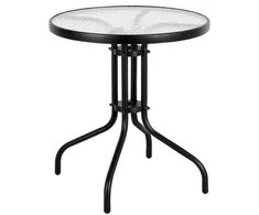 Lauko stalas Bergama, ⌀ 60 cm, juodas