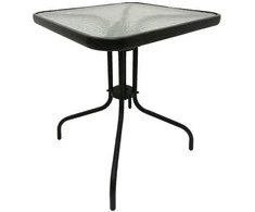 Lauko stalas Bergama, 60x60x70 cm, juodas