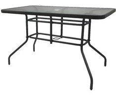 Lauko stalas Bergama/O, 140x80x70 cm, juodas