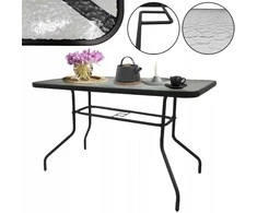 Lauko stalas Bergama Trio, 120x70x70 cm, juodas