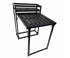 Lauko stalas su lentynėle Malea 2in1, 84x60x69/84 cm, juodas
