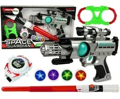 Lazerinis pistoletas su kardu ir kitais priedais