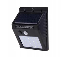 LED šviestuvas su saulės baterija ir judesio davikliu, 20 LED