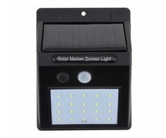 LED šviestuvas su saulės baterija ir judesio davikliu, 20 LED