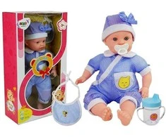 Lėlė kūdikis Baby Kid 45 cm, mėlyna